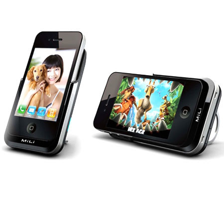 MiLi Power Pack 4 iPhone 4/4S Case with Battery Charger, Black/Silver