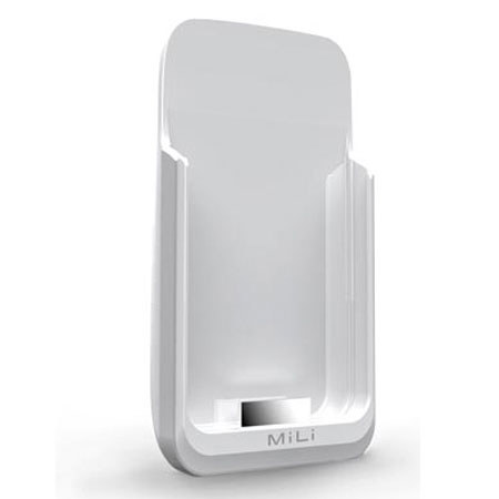 MiLi Power Pack 4 iPhone 4/4S Case with Battery Charger, White/Silver
