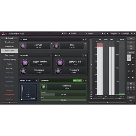 MeldaProduction MTransformer Pitch and Frequency Shifter Software Plug-In, Download