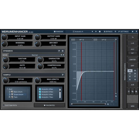 MeldaProduction MDrumEnhancer Drum Track Mapping Software Plug-In, Electronic Download