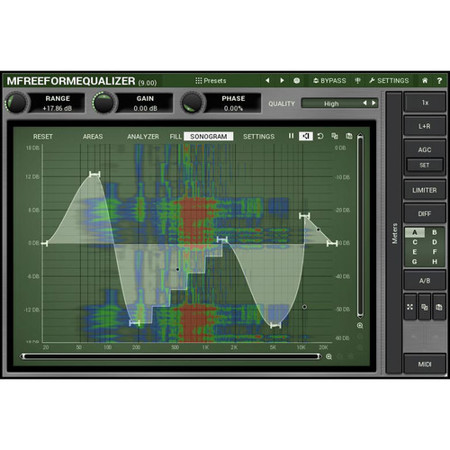 MeldaProduction MFreeformEqualizer Customizable Filter Shape EQ Software Plug-In, Electronic Download