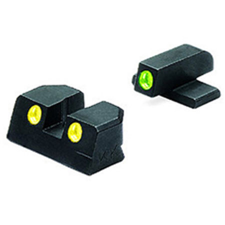 Meprolight ML10129 Tru-Dot Fixed Green Front/Yellow Rear Night Sight Set