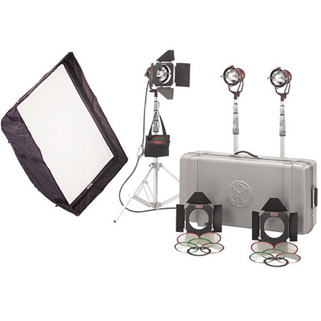 Mole-Richardson Teenie-Weenie 3 Light Pro Kit, Bulbs, 1800 Total Watts