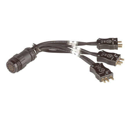 Mole-Richardson Cable Adapter, Bates-Socapex, (3)20A Male-Female Socapex