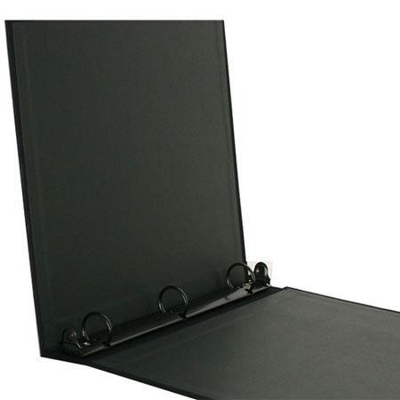 Michael Roger Black Woven Cloth 3-Ring Binder (1" Cap.)