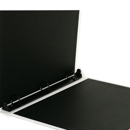 Michael Roger White Woven Cloth 3-Ring Binder (1" Cap.)