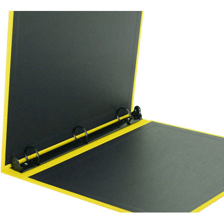 Michael Roger Yellow Woven Cloth 3-Ring Binder (1"Cap.)