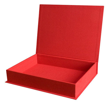 Michael Roger Cherry Book Cloth Box, 9 in x 12 in x2 in