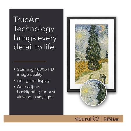 Meural 27" Full HD Digital Canvas II Wi-Fi Frame, 19x29", White