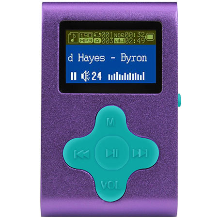 Mach Speed Eclipse Fit Clip 4GB MP3 Player, Purple/Teal