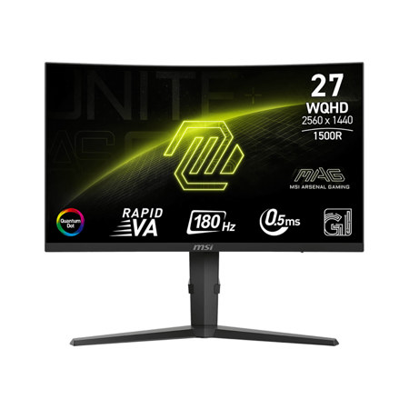 MSI MAG 275CQRF QD E2 27" 16:9 WQHD 180Hz Curved VA LED HDR Gaming Monitor,Black