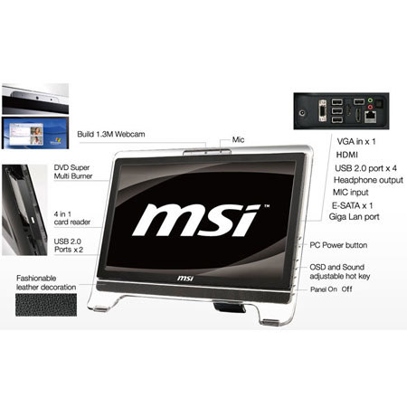MSI 20in AE2020-49SUS Multi-Touch Screen All-in-One PC