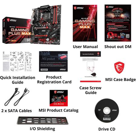 MSI B450 GAMING PLUS MAX AM4 ATX Motherboard, Ryzen 3000 Processor Ready  B450GPLMAX