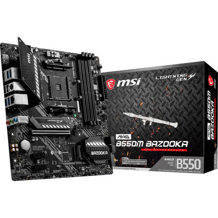 MSI MAG B550M Bazooka AMD AM4 SATA 6Gb/s Micro-ATX Gaming Motherboard