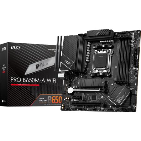 MSI PRO B650M-A Wi-Fi DDR5 AM5 SATA 6Gb/s Micro-ATX Gaming