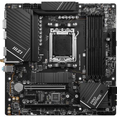 MSI PRO B650M-A Wi-Fi DDR5 AM5 SATA 6Gb/s Micro-ATX Gaming Motherboard
