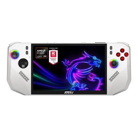MSI Claw A8 BZ2EM-070US Polar Tempest Edition 8" WUXGA 120Hz Touchscreen Handheld Portable Gaming Console, AMD Ryzen Z2 Extreme 2.0GHz, 24GB RAM, 1TB SSD, Windows 11 Home, White