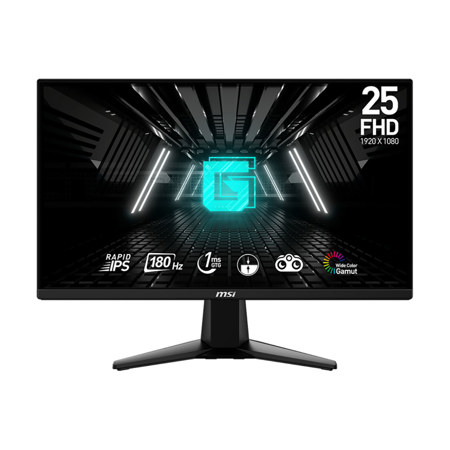 MSI G255F 24.5" 16:9 Full HD 180Hz Rapid IPS LED Gaming Monitor, Metallic Black