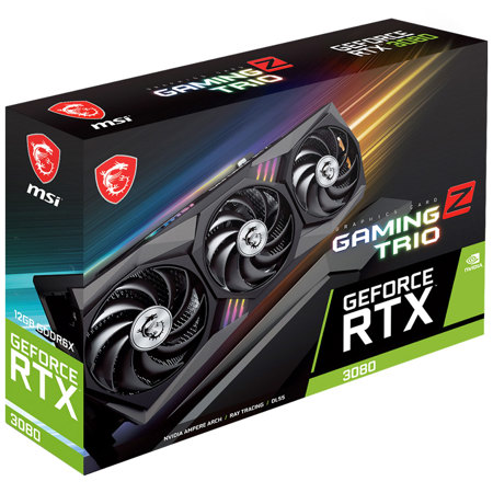 グラフィックボード・グラボ・ビデオカード MSI GeForce RTX 3080 GAMING Z TRIO MSI GeForce RTX 3080 Gaming Z TRIO LHR 12GB GDDR6X RGB Graphics Card