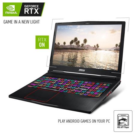 MSI GE63 Raider Gaming, i7-8750H, 16GB RAM, 512GB SSD+1TB HDD, 2080, W10H, Black