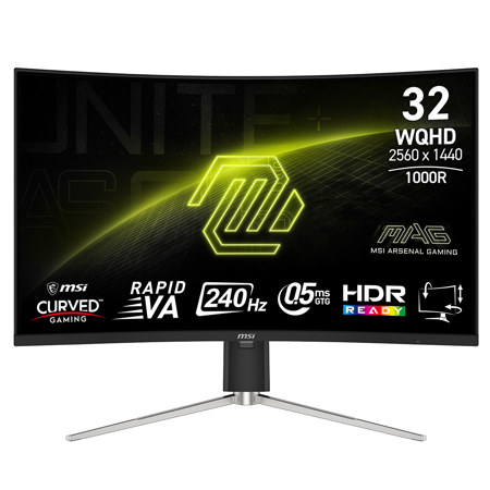 MSI MAG 325CQRXF E2 31.5" 16:9 WQHD 240Hz Curved VA LCD HDR Gaming Monitor, Black