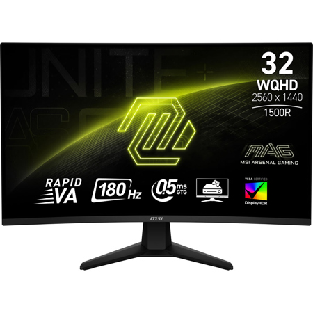 MSI MAG 32CQ6F 31.5" 16:9 WQHD 180Hz Curved VA LCD Gaming Monitor, Black