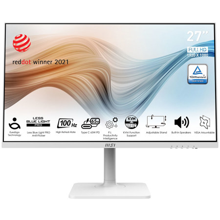 MSI Modern MD272XPW 27" 16:9 Full HD 100Hz IPS LCD HDR Monitor, Matte White