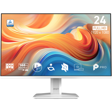 MSI PRO MP243W E14 23.8" 16:9 Full HD 144Hz IPS LCD HDR Monitor, White