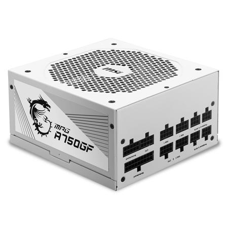 MSI MPG A750GF 750W 80+ Gold Certified Modular ATX Power Supply Unit, White