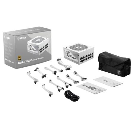 MSI MPG A750GF 750W 80+ Gold Certified Modular ATX Power Supply Unit, White