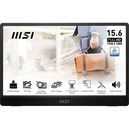 MSI Pro MP161 E2 15.6" 16:9 Full HD Portable IPS LED Monitor, Metal Gray