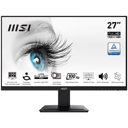 MSI Pro MP273A 27" 16:9 Full HD 100Hz IPS LED Monitor, Matte Black