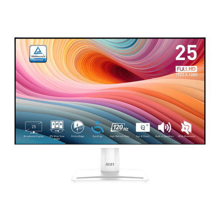 MSI PRO MP251W E2 24.5" 16:9 Full HD 120Hz IPS LCD HDR Monitor, Matte White