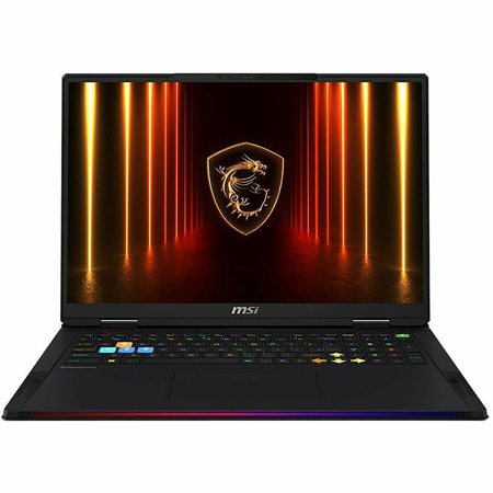 MSI Raider 18 HX AI A2XWIG-014US 18" UHD+ 120Hz Gaming Laptop, Intel Core Ultra 9-285HX 2.8GHz, 64GB RAM, 4TB SSD, NVIDIA GeForce RTX 5080 16GB, Windows 11 Home, Core Black