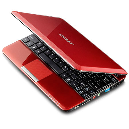 MSI U135-210US Netbook w/10in LCD Display, 160GB, Red