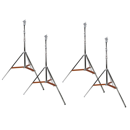 Matthews 11.3' Combo Double Riser Steel Stand w/Rocky Mountain Leg,Chrome,4-Pack