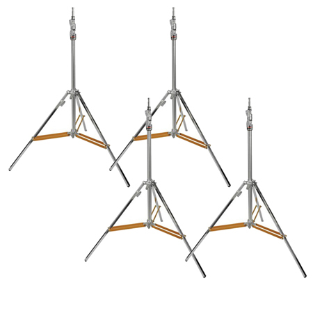 Matthews Hollywood Beefy Baby Double Riser Steel Stand, Chrome, 4-Pack