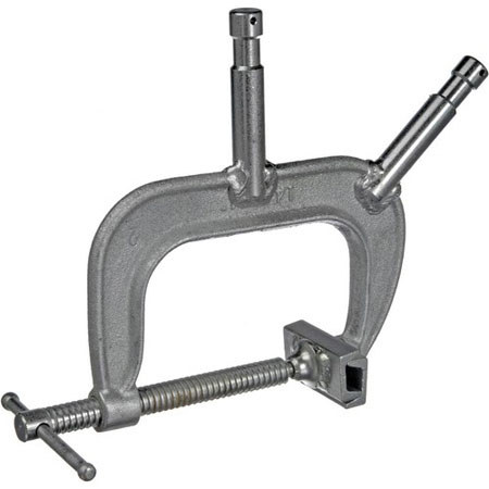 Matthews 4" C - Clamp with Two 5/8" Baby Pins, Silver