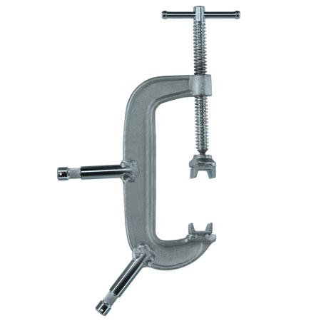 Matthews 8" C - Clamp with Two 5/8" Baby Pins, Silver