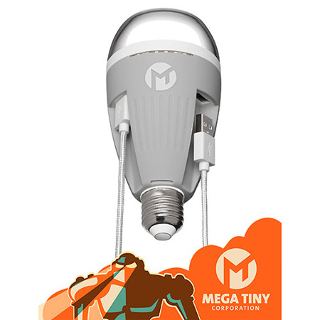 Mega Tiny PowerBulb LED Light Bulb with Two USB Charging Ports