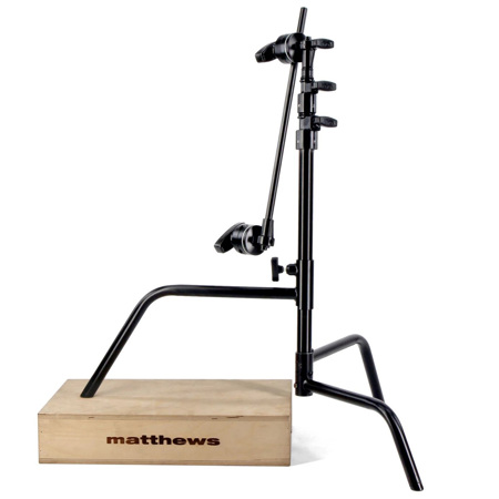 Matthews 20" C Stand with Sliding Leg, Grip Head and Arm, Load Capacity 22 lbs, Maximum Height 63", Black