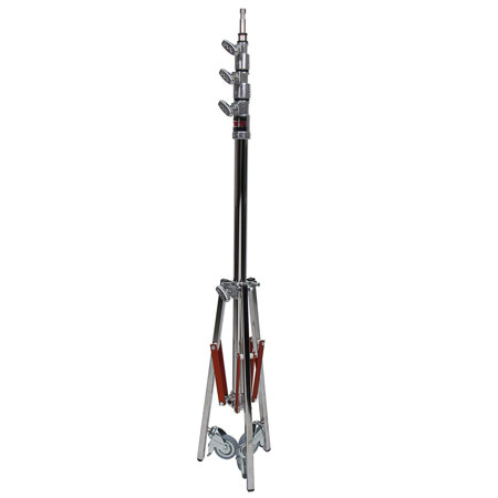 Matthews Baby Junior Triple Riser Stand with Wheels, Supports 30 lbs, Maximum Height 147", (12.25'), Chrome.