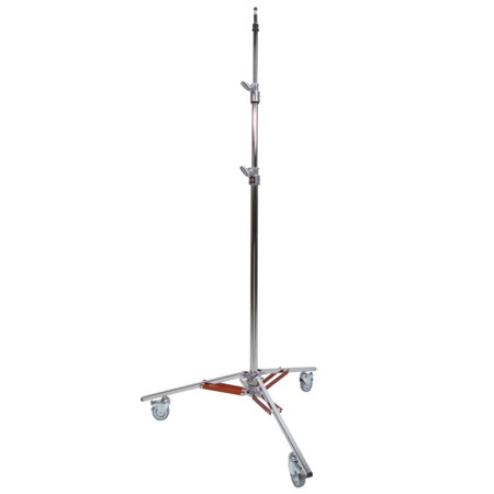 Matthews 9.7' Baby Junior Double Riser Stand with Wheels, Chrome