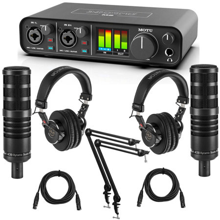  Motu M2 2x2 USB-C Audio Interface with XLR-XLR Cable Bundle :  Musical Instruments