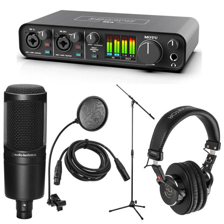 MOTU M4 4x4 USB Type-C Audio/MIDI Interface with Mic and Accessories Kit  3140 A