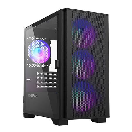 Montech AIR 100 ARGB Tempered Glass Micro ATX Tower Case, Black