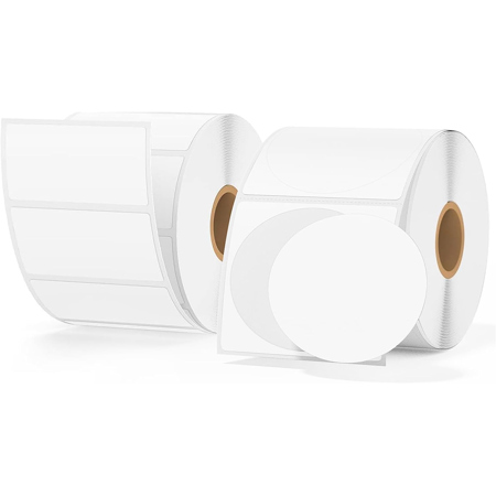 MUNBYN 2.25x1.25" Rectangle Direct Thermal Labels, 1000 Labels/Roll,White,2-Pack