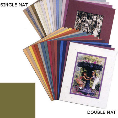 Milburn Designs Milburn Single White Core 16x20" Mat for 11x14" Print - Avacado with a Beveled White Accent around Window.