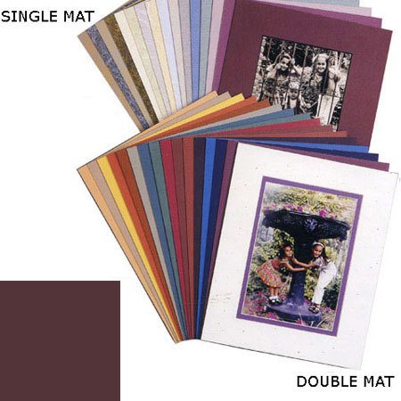 Milburn Designs Milburn Single White Core 16x20" Mat for 11x14" Print - Black Currant with a Beveled White Accent around Window.