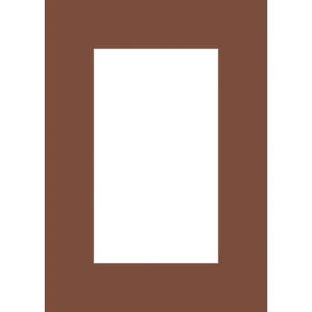 Milburn Designs Milburn Single White Core 16x20" Mat for 11x14" Print - Classic Brown with a Beveled White Accent around Window.